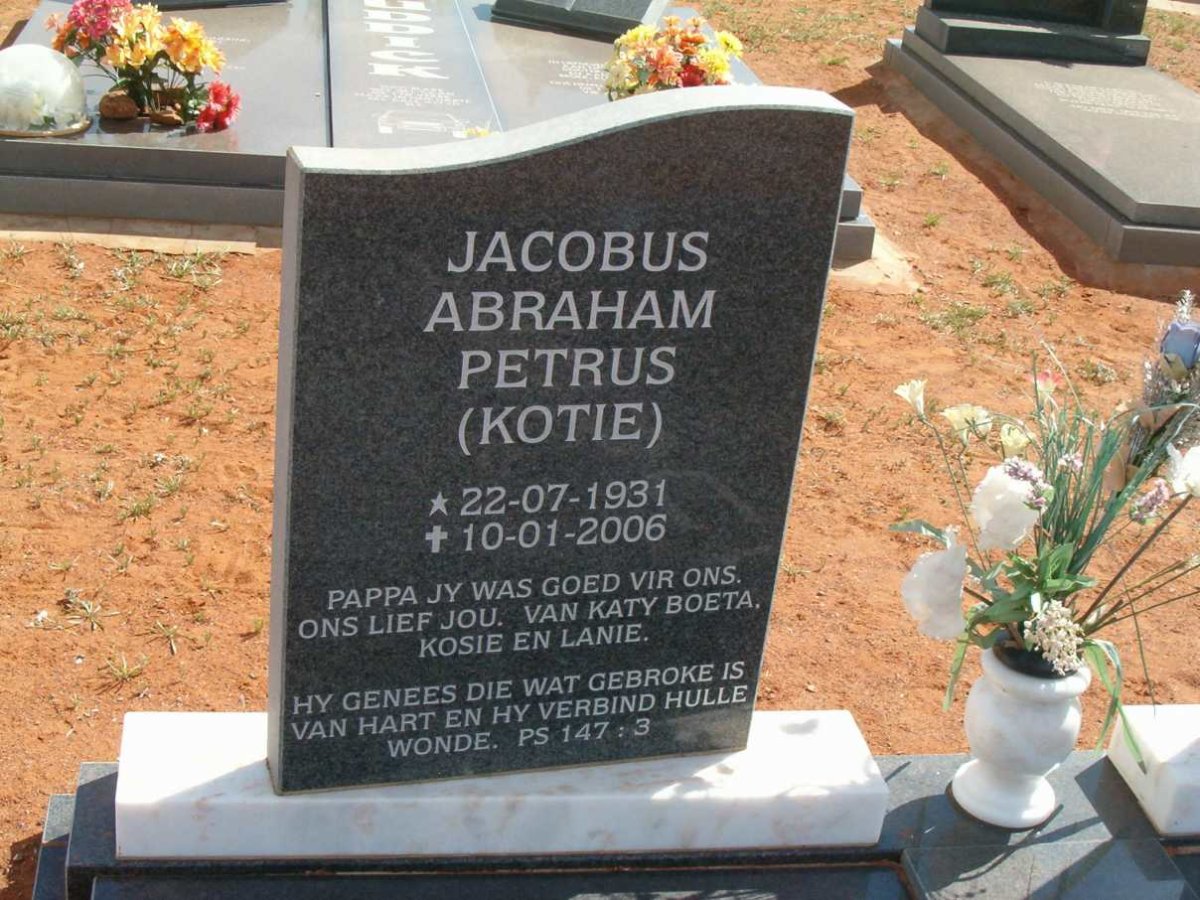 BURGER Jacobus Abraham Petrus 1931-2006
