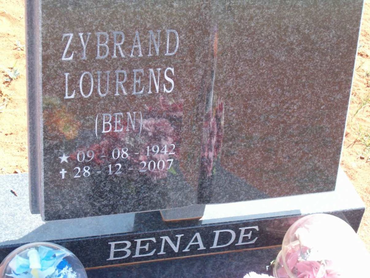 BENADE Zybrand Lourens 1942-2007