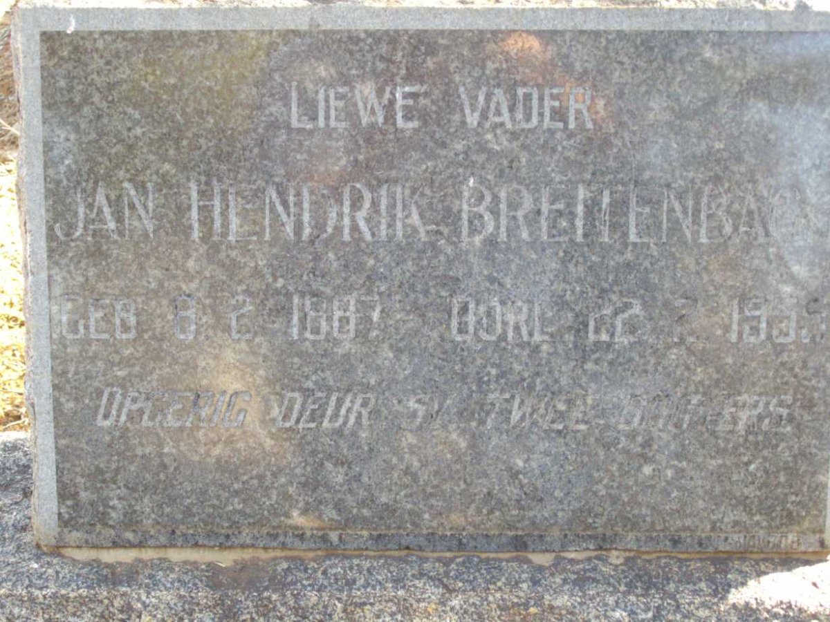 BREITENBACH Jan Hendrik 1887-1955