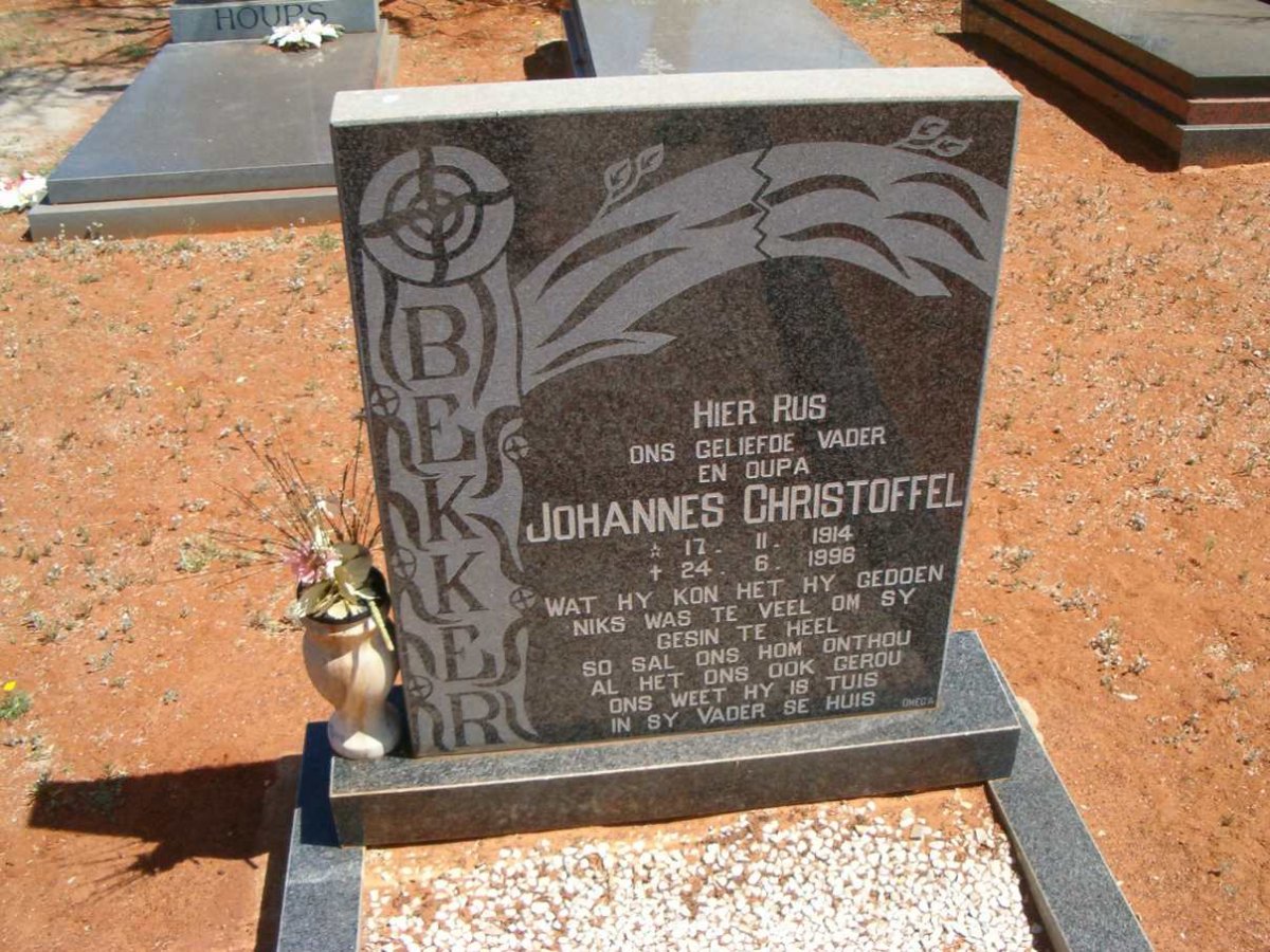BEKKER Johannes Christoffel 1914-1996