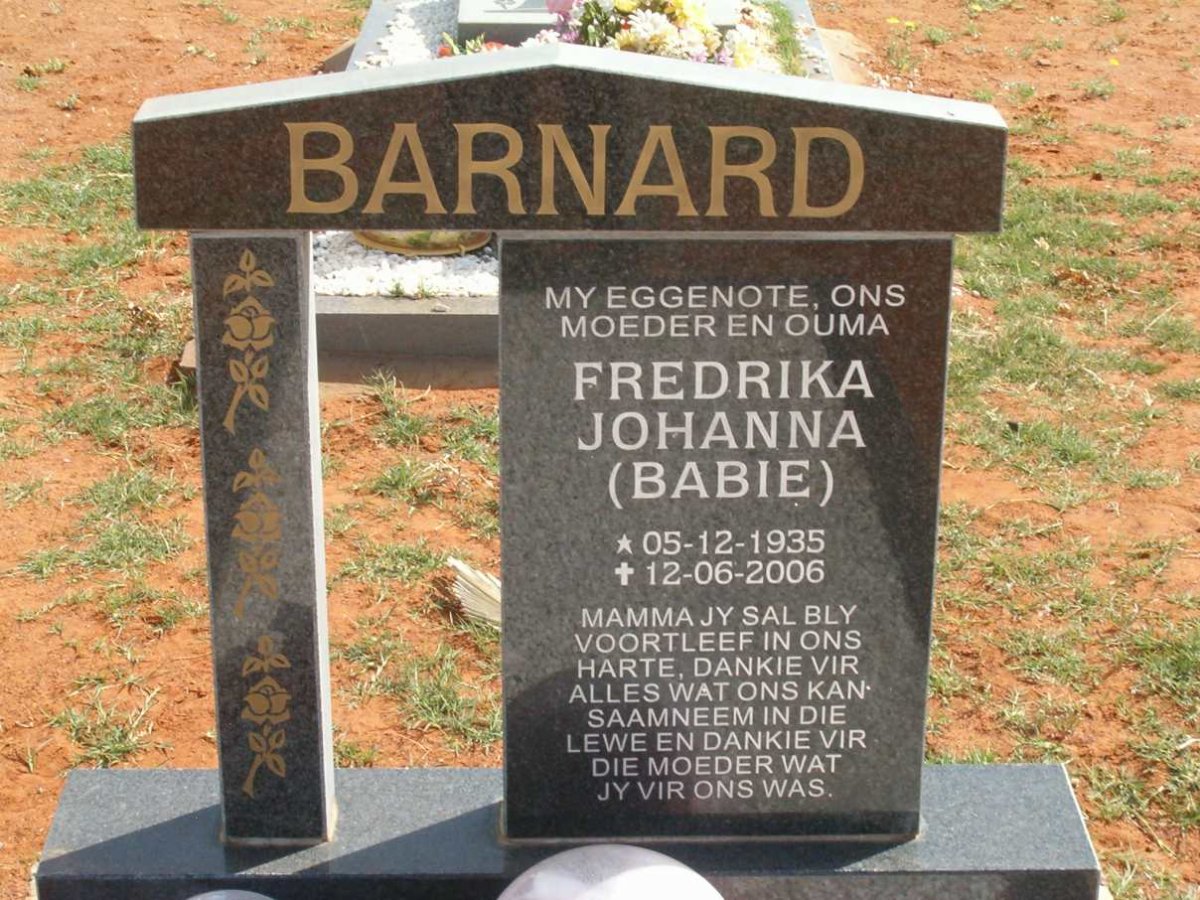 BARNARD Fredrika Johanna 1935-2006