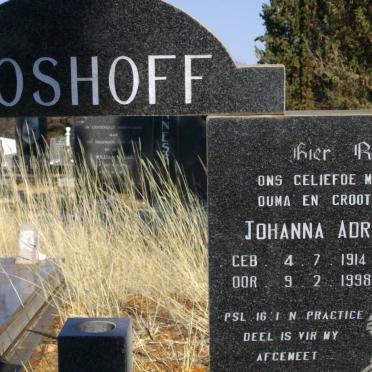 BOSHOFF Johanna Adriana 1914-1998