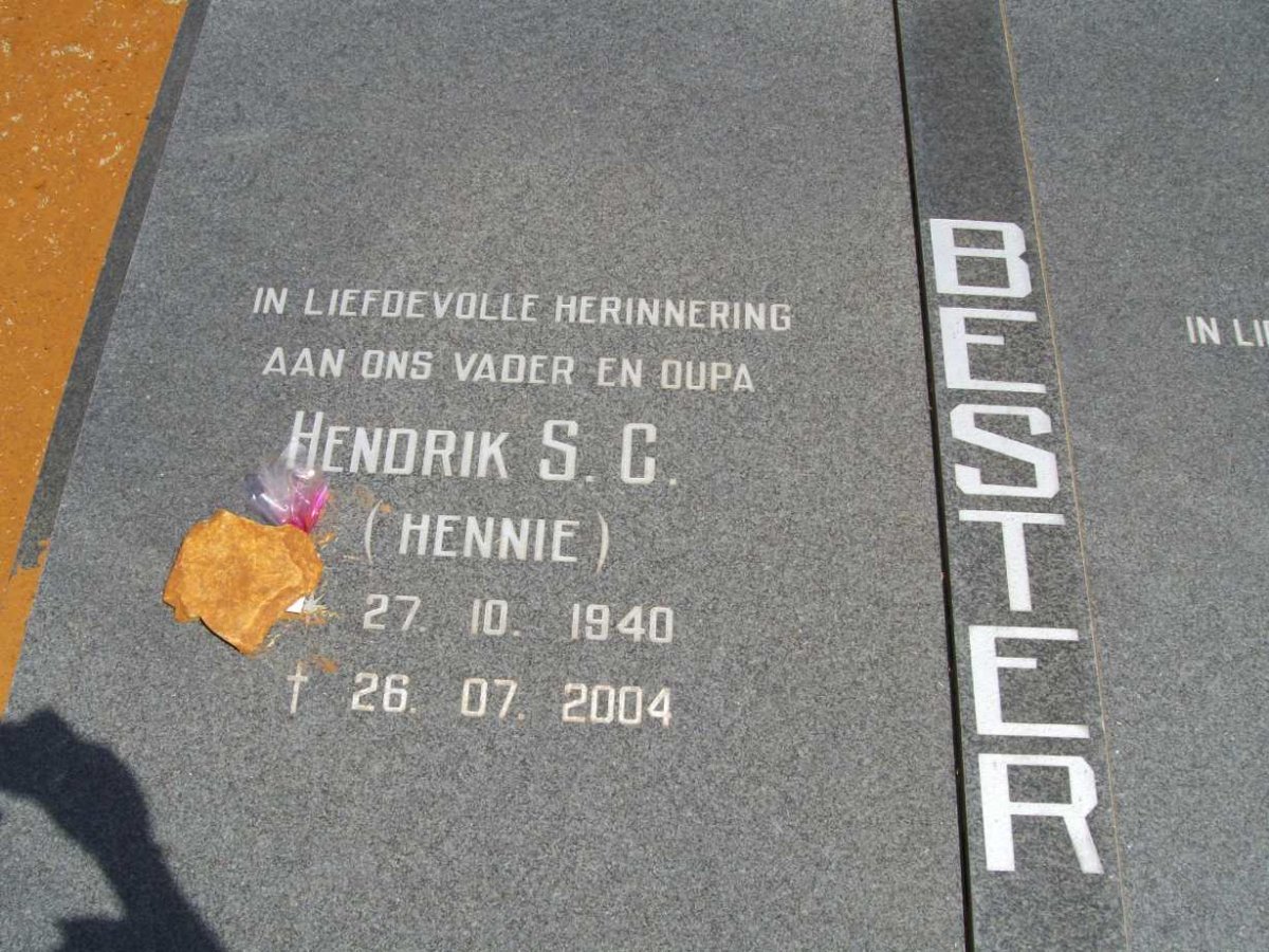 BESTER Hendrik S.C. 1940-2004