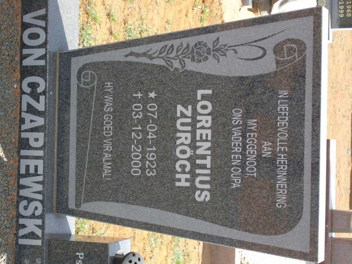 CZAPIEWSKI Lorentius Zuroch, von 1923-2000
