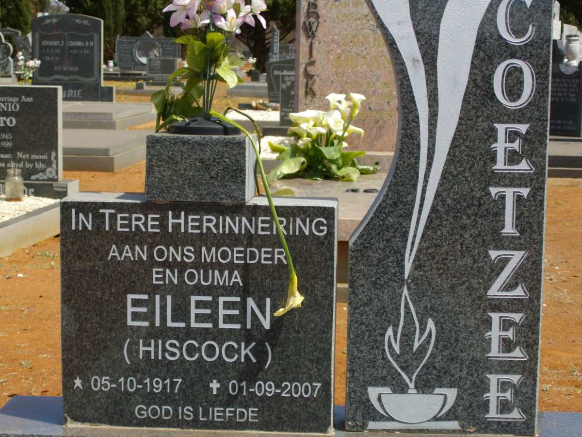 COETZEE Eileen nee HISCOCK 1917-2007