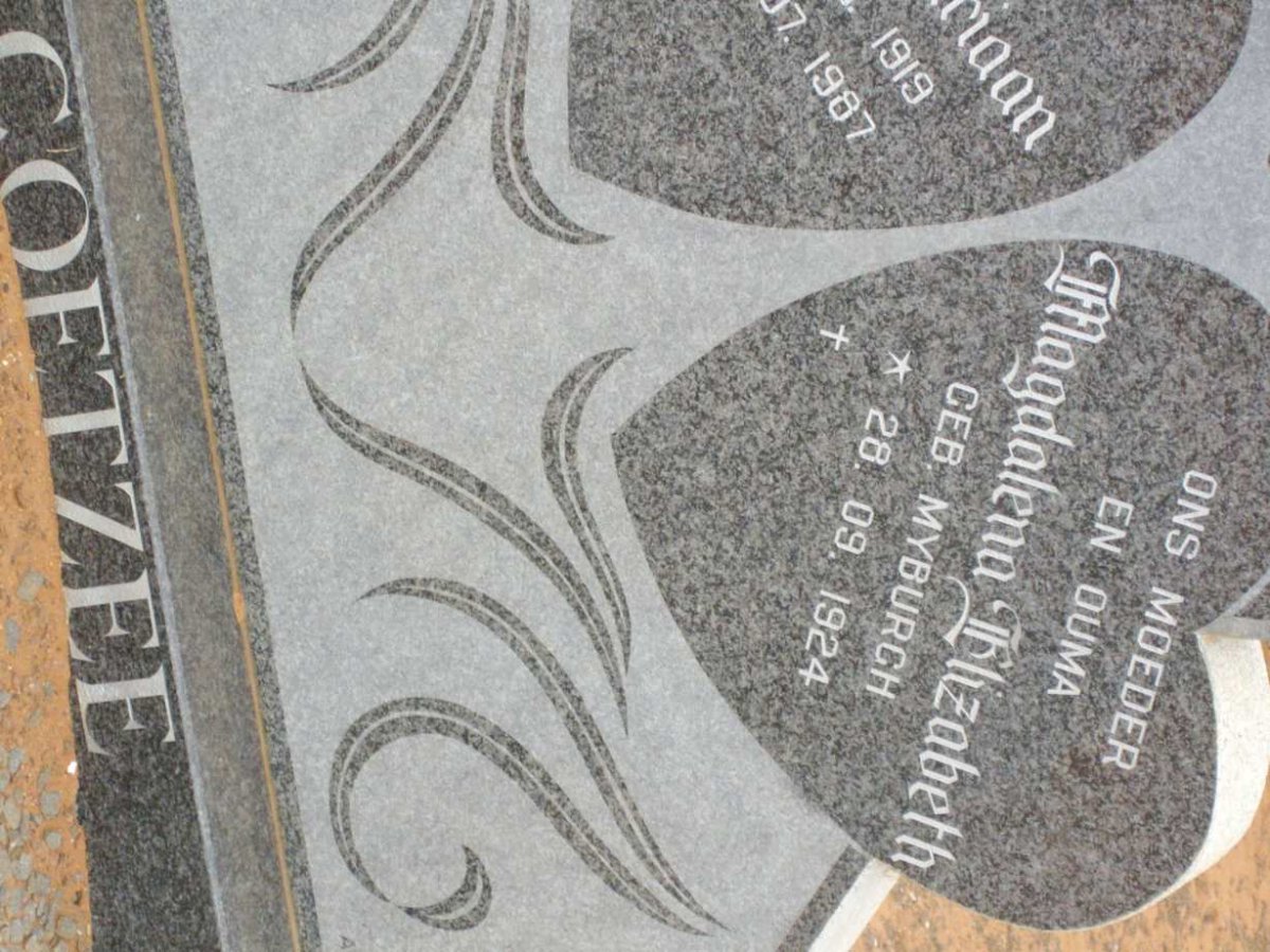 COETZEE Willem Adriaan 1919-1987 &amp; Magdalena Elizabeth MYBURGH 1924-