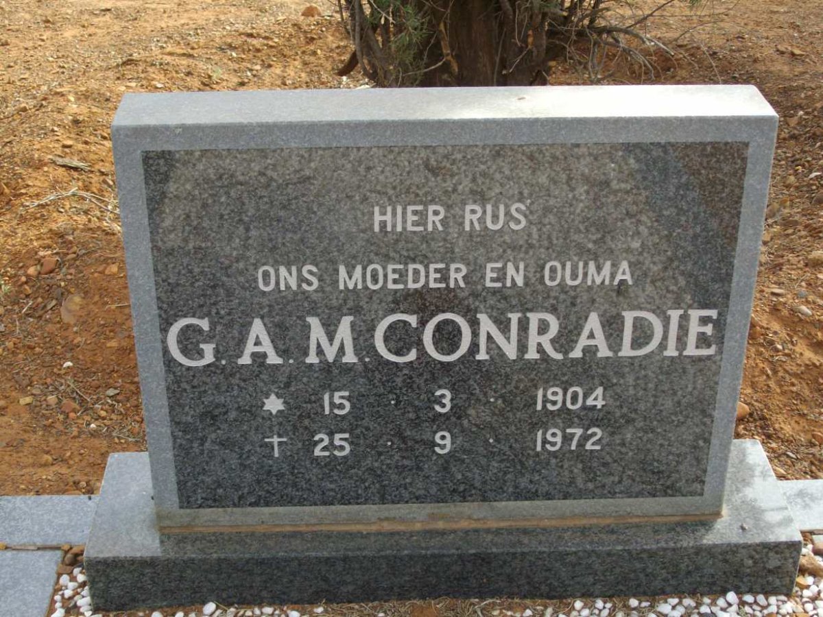 CONRADIE G.A.M. 1904-1972
