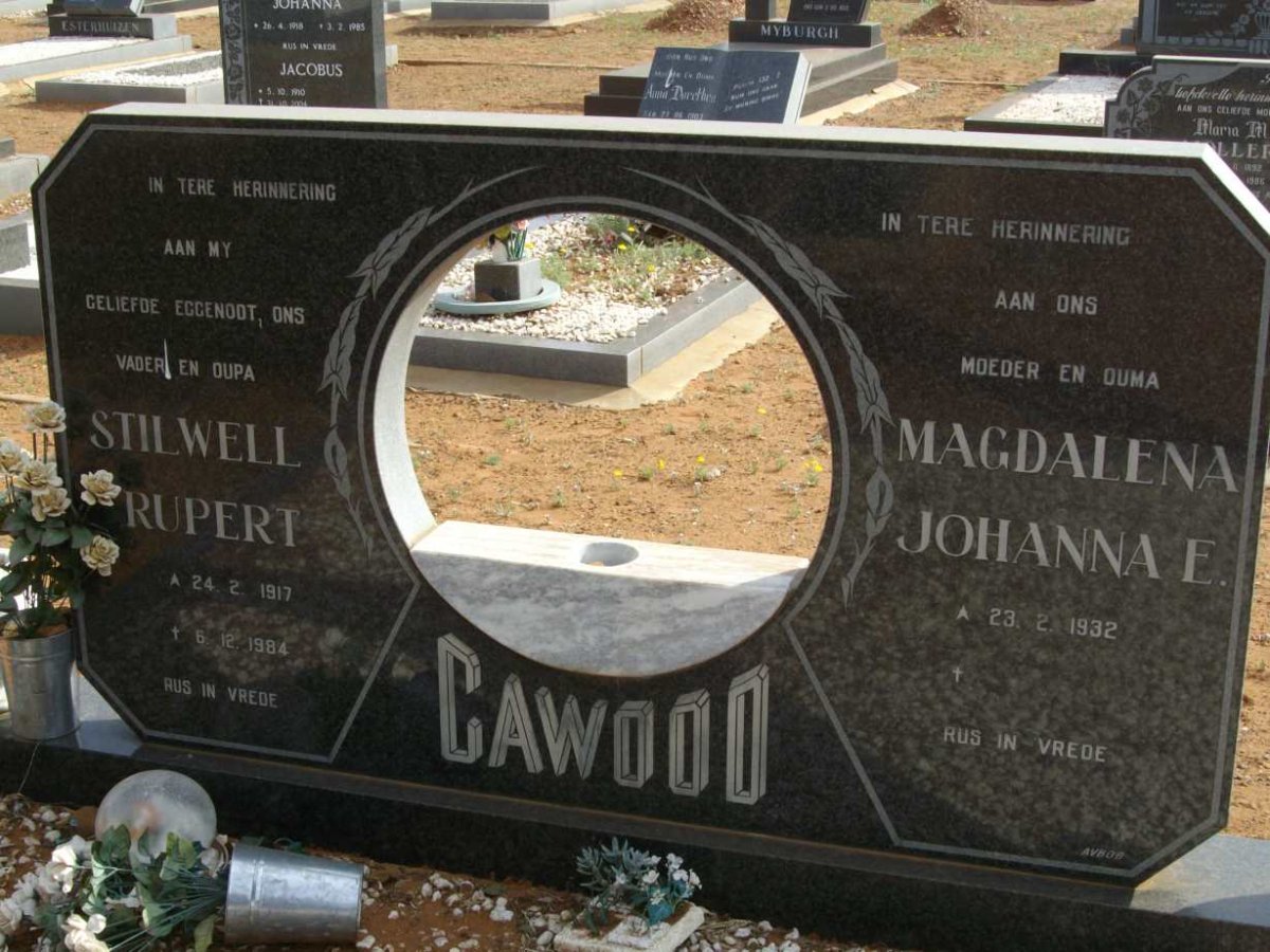 CAWOOD Stilwell Rupert 1917-1984 &amp; Magdalena Johanna E. 1932-