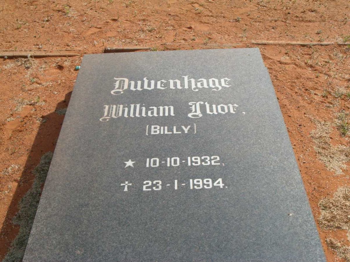 DUVENHAGE William Fuor 1932-1994