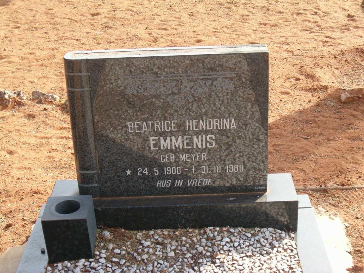 EMMENIS Beatrice Hendrina nee MEYER 1900-1980