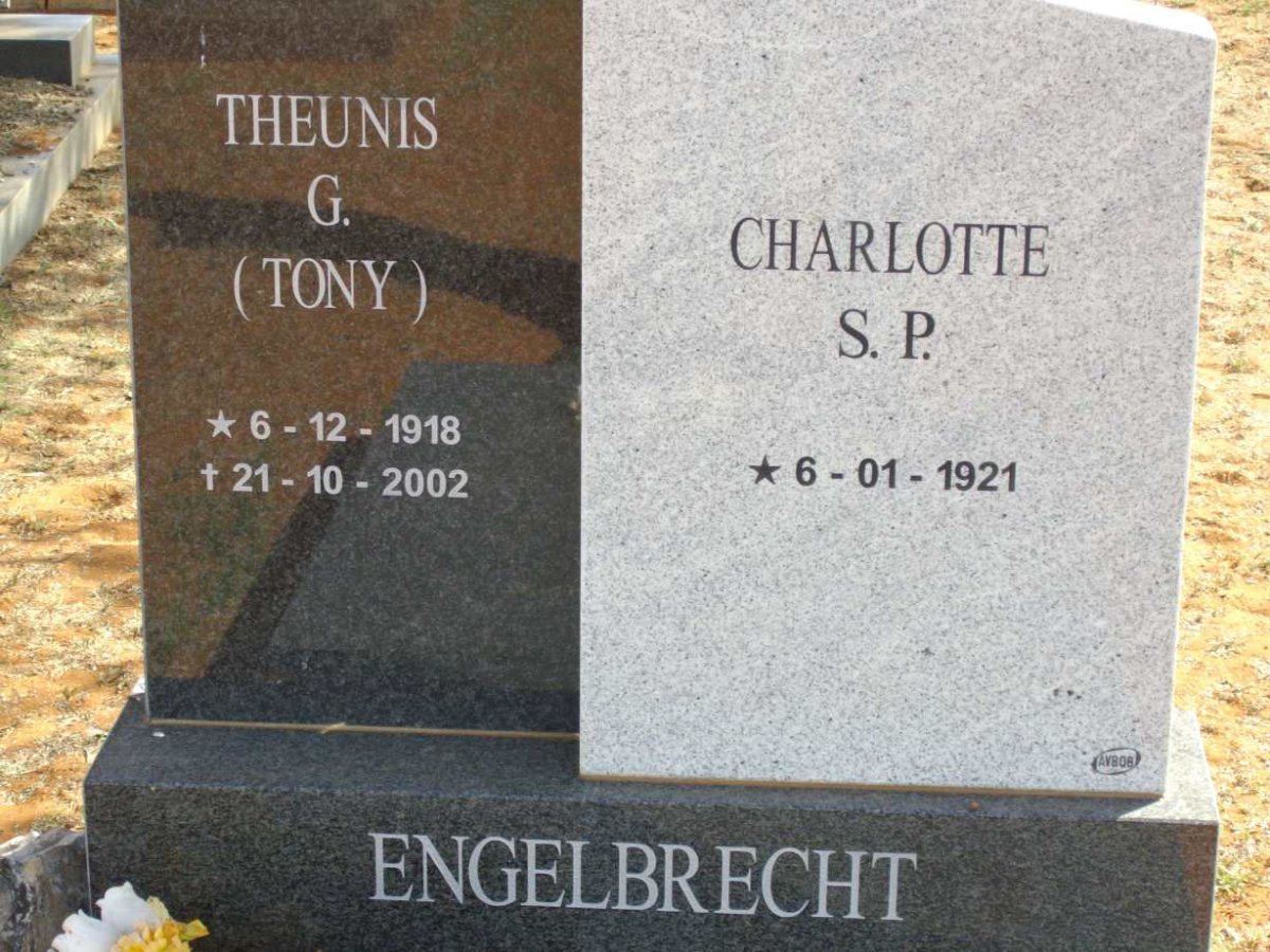 ENGELBRECHT Theunis G. 1918-2002 &amp; Charlotte S.P. 1921