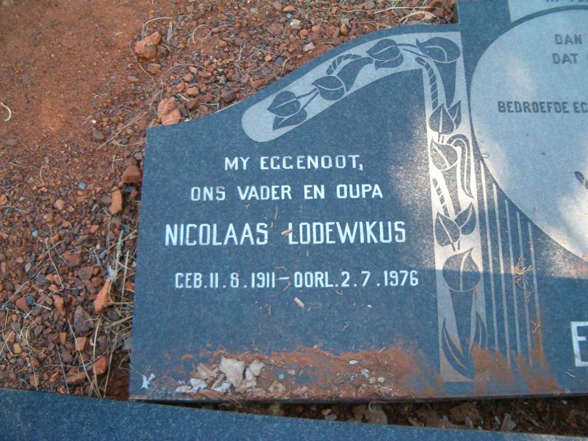 ERASMUS Nicolaas Lodewikus 1911-1976