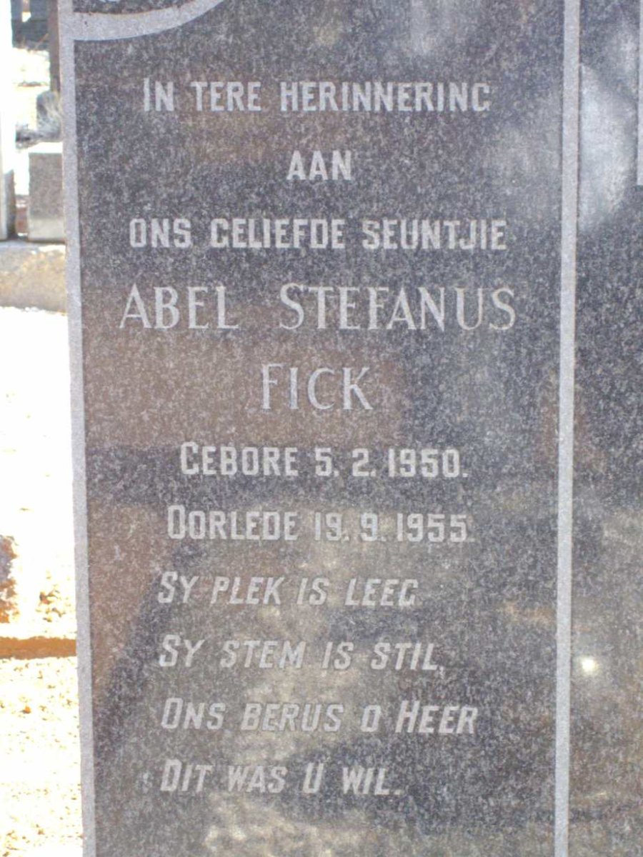 FICK Abel Stefanus 1950-1955