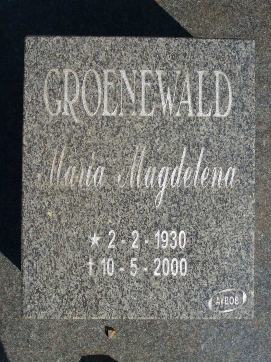 GROENEWALD Maria Magdelena 1930-2000
