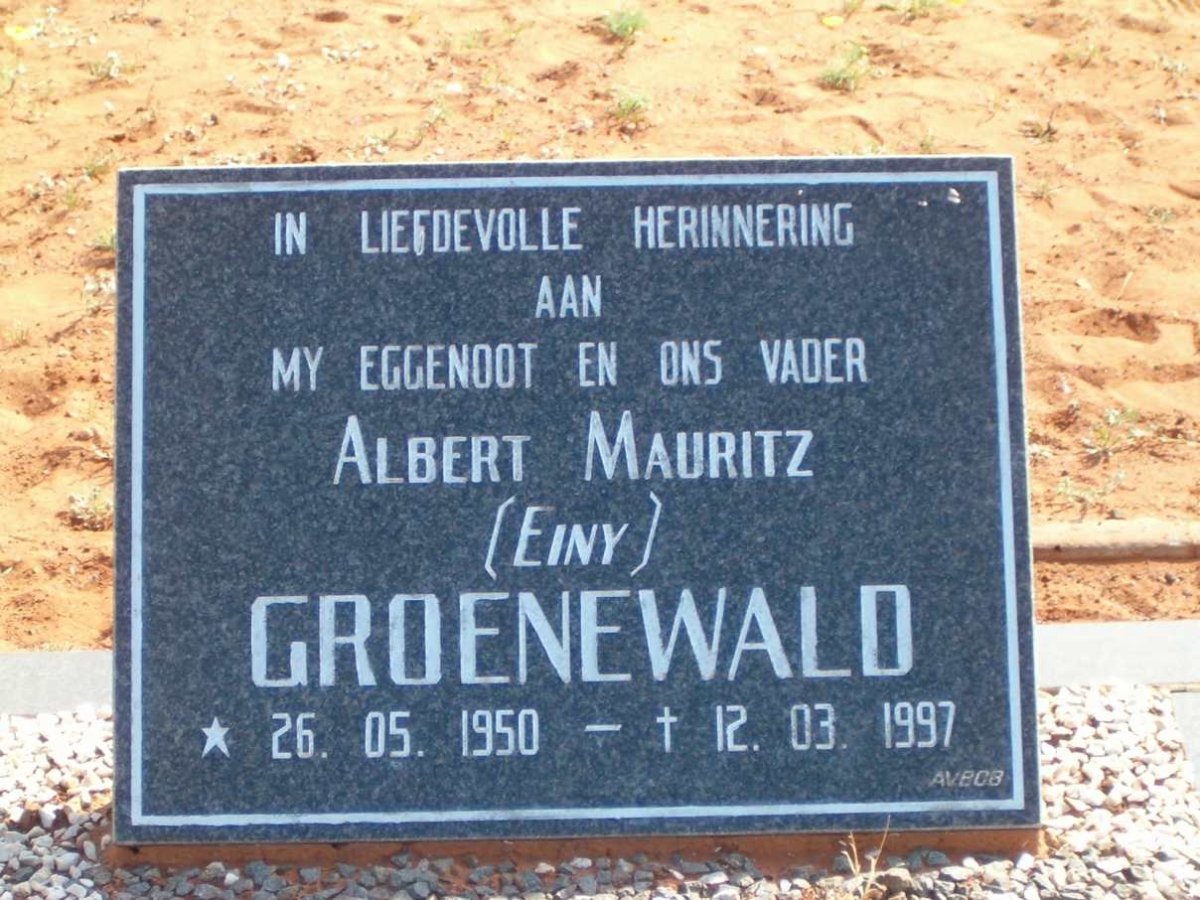 GROENEWALD Albert Mauritz 1950-1997