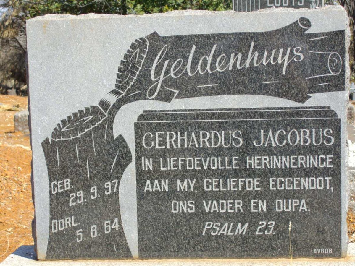 GELDENHUYS Gerhardus Jacobus 1897-1964