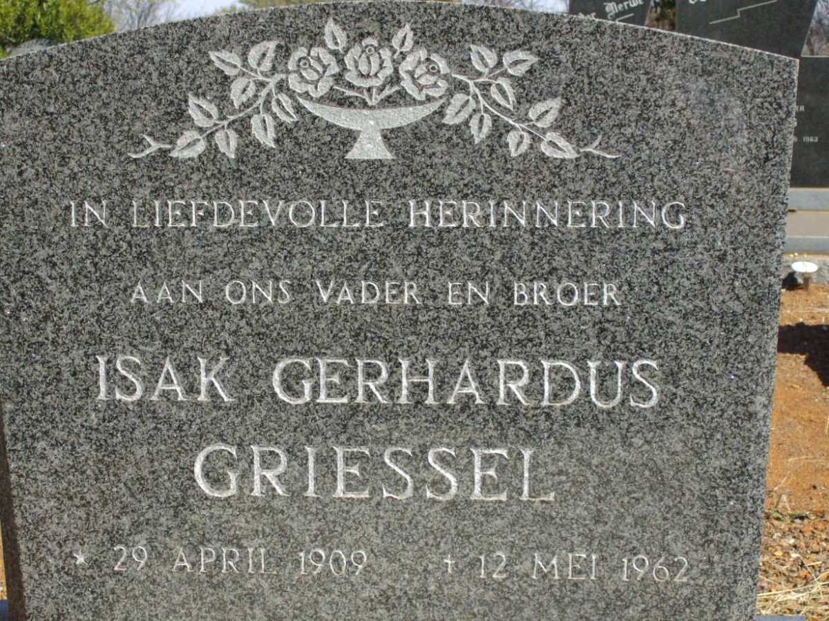 GRIESSEL Isak Gerhardus 1909-1962