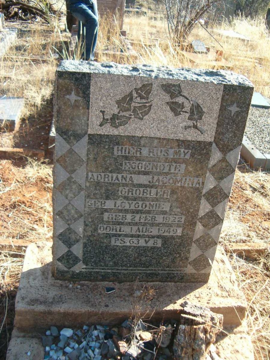 GROBLER Adriana Jacomina nee LCYGONIE 1922-1949