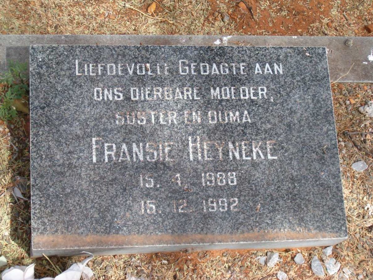 HEYNEKE Fransie 19?8-1992