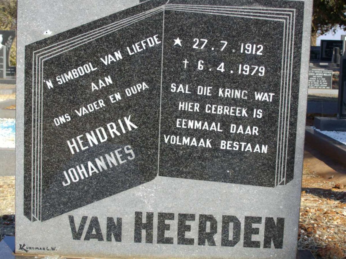 HEERDEN Hendrik Johannes, van 1912-1979
