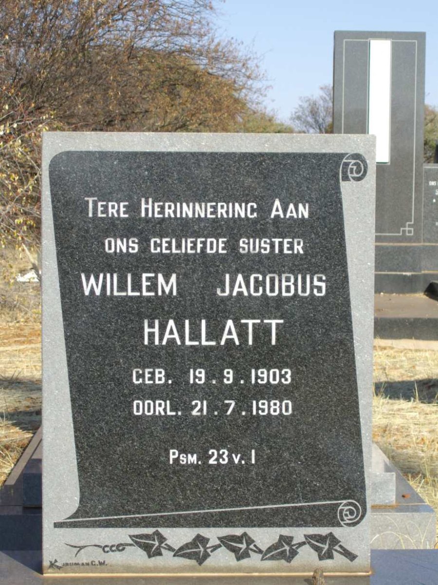 HALLATT Willem Jacobus 1903-1980