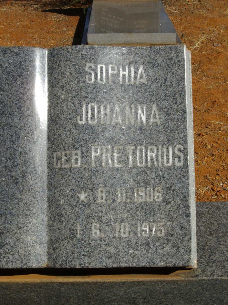 HEYMANS Sophia Johanna nee PRETORIUS 1906-1975