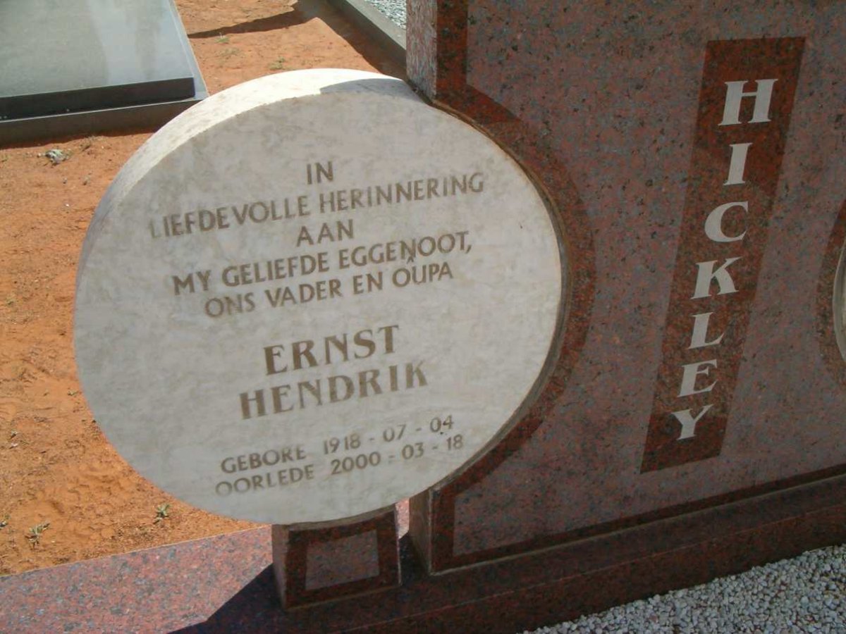 HICKLEY Ernst Hendrik 1918-2000