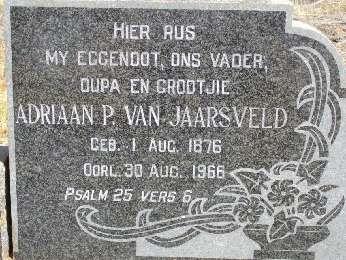 JAARSVELD Adriaan P., van 1876-1966