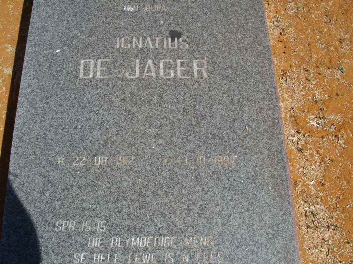 JAGER Ignatius, de 1912-1997