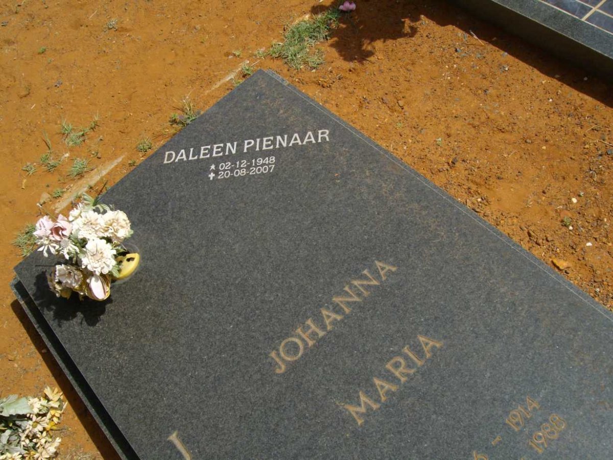 JORDAAN Johanna Maria 1914-1988 :: PIENAAR Daleen 1948-2007