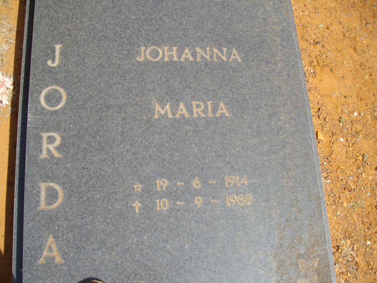 JORDAAN Johanna Maria 1914-1988