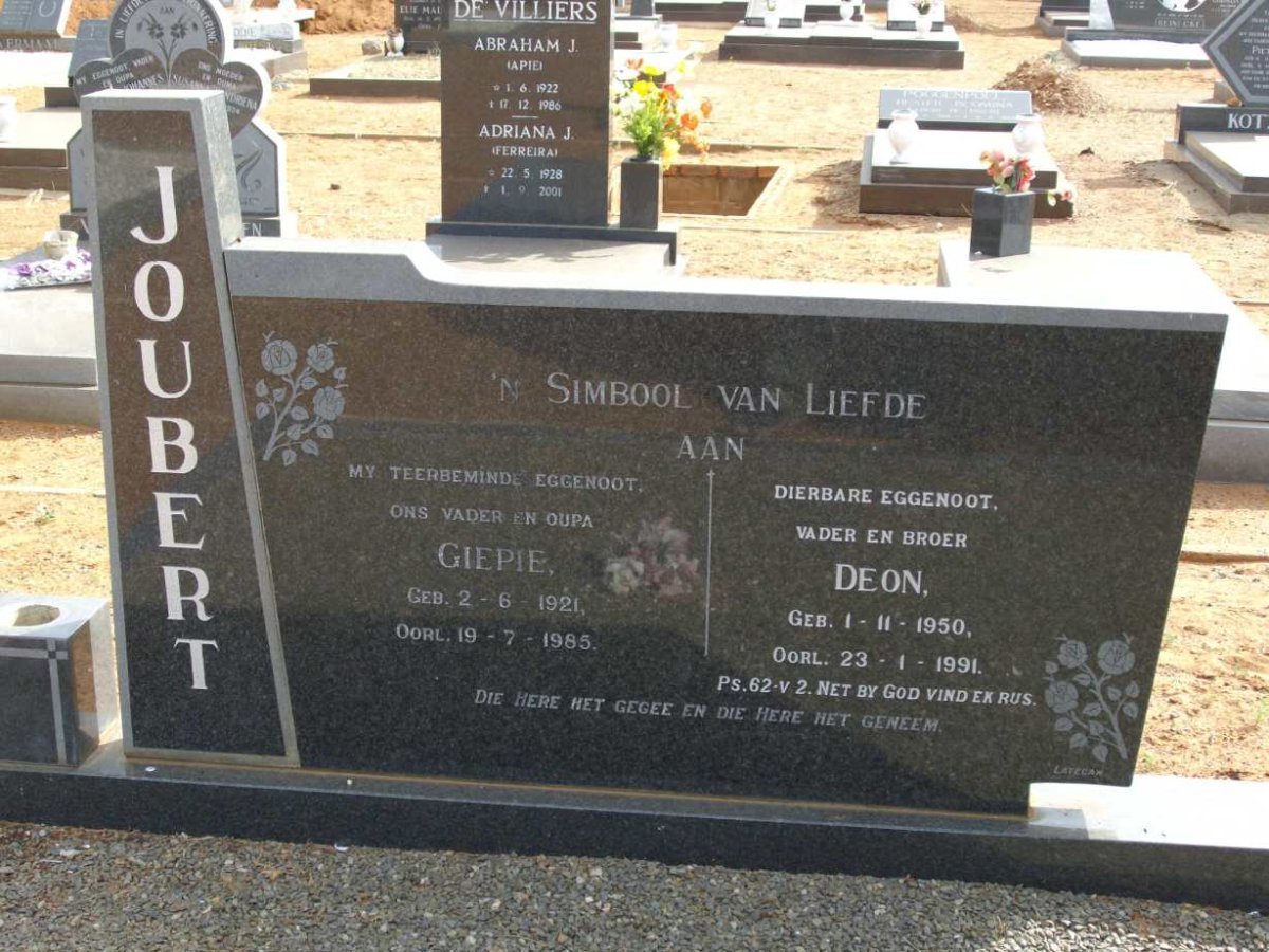 JOUBERT Giepie 1921-1985 :: JOUBERT Deon 1950-1991