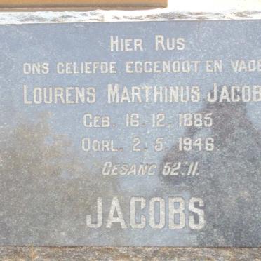 JACOBS Lourens Marthinus 1885-1946