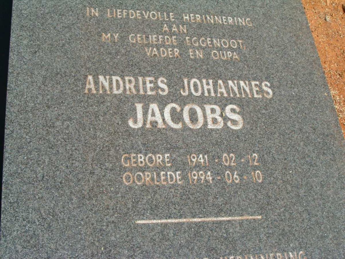 JACOBS Andries Johannes 1941-1994