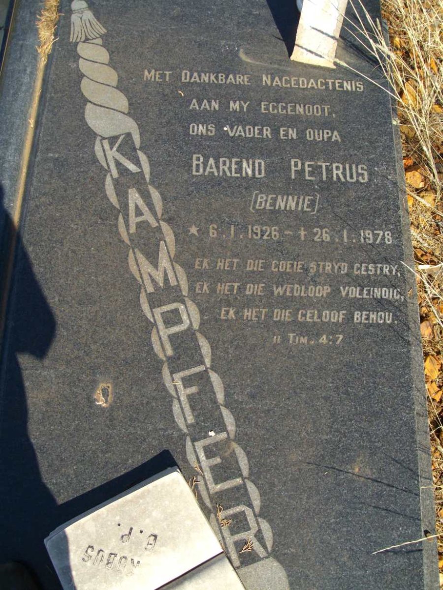 KAMPFER Barend Petrus 1926-1978 :: ? Kobus