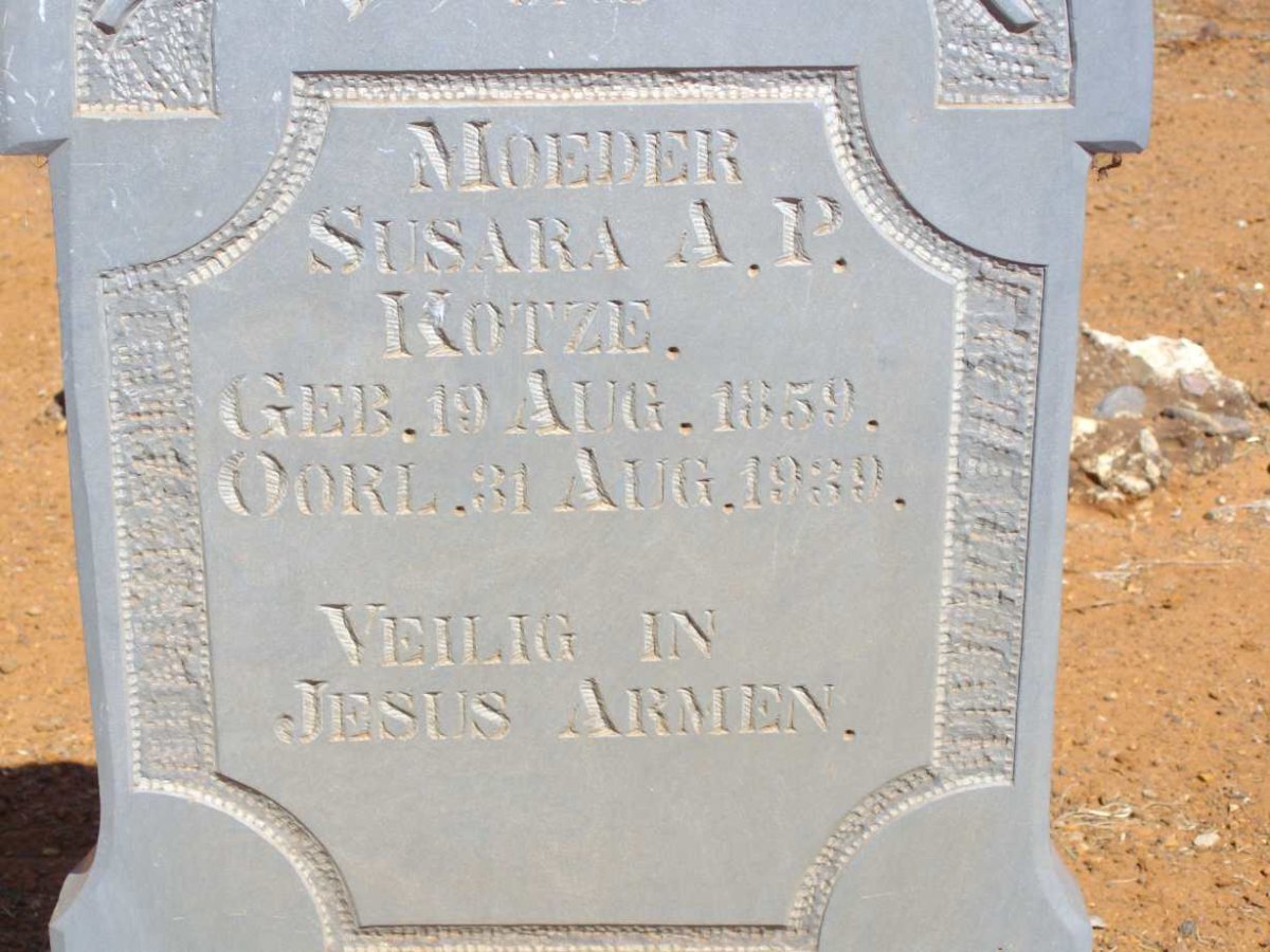 KOTZE Susara A.P. 1859-1939