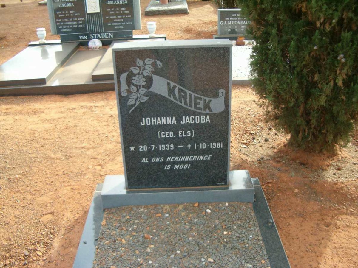 KRIEK Johanna Jacoba nee ELS 1939-1981