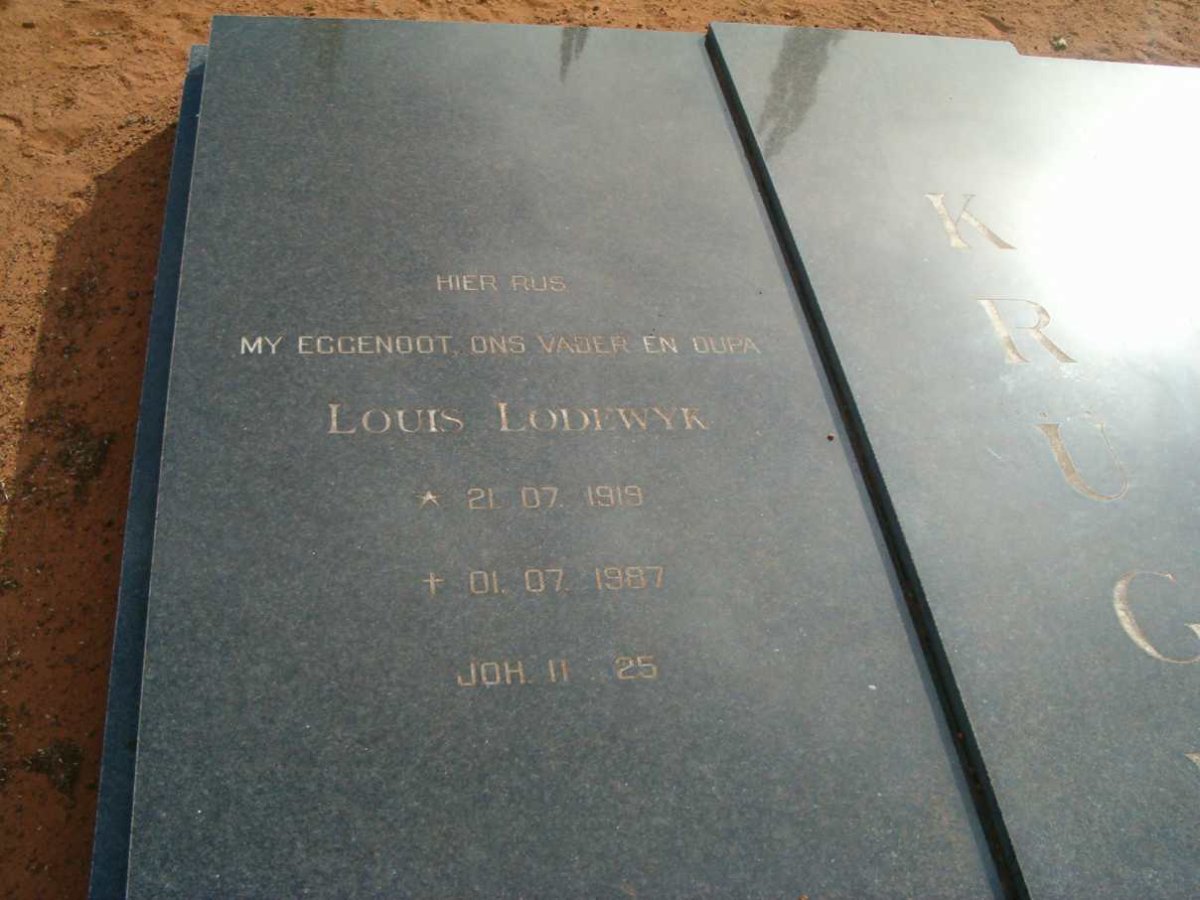 KRUGER Louis Lodewyk 1919-1987