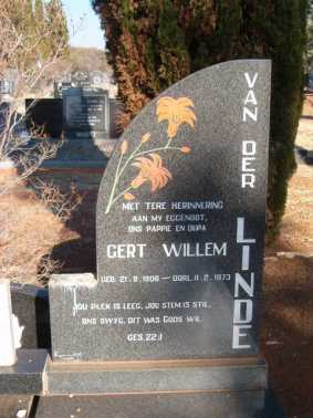 LINDE Gert Willem, van der 1906-1973