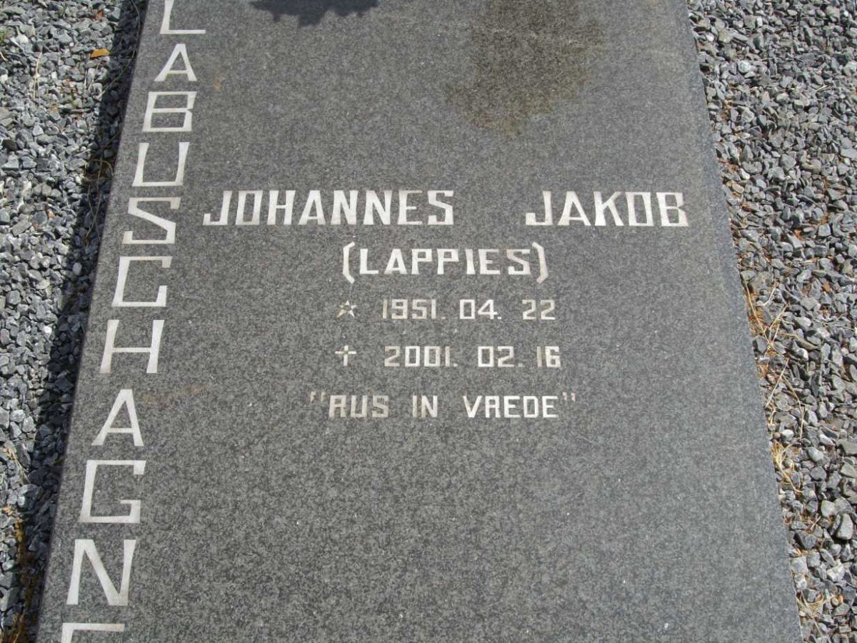 LABUSCHAGNE Johannes Jakob 1951-2001