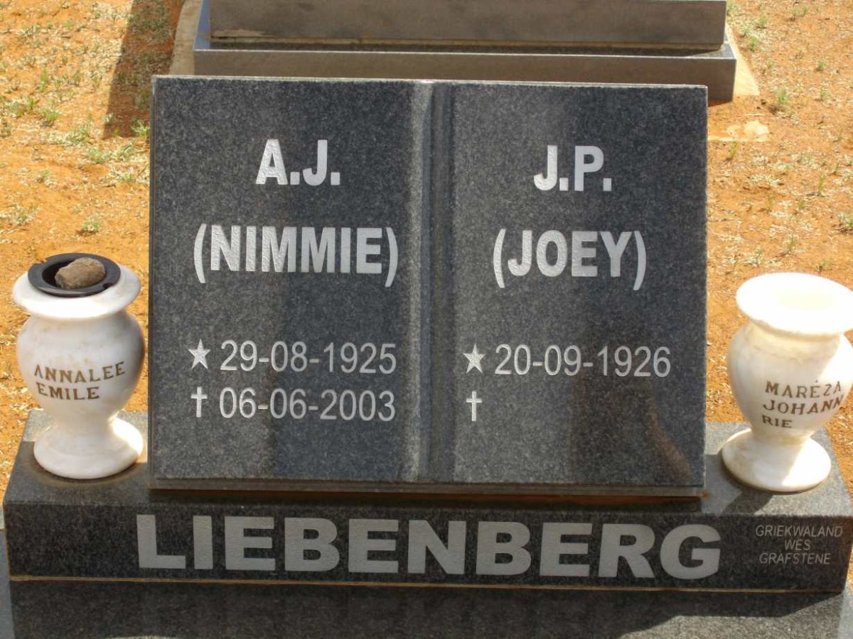 LIEBENBERG A.J. 1925-2003 &amp; J.P. 1926-