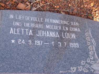 LOUW Aletta Johanna 1917-1989