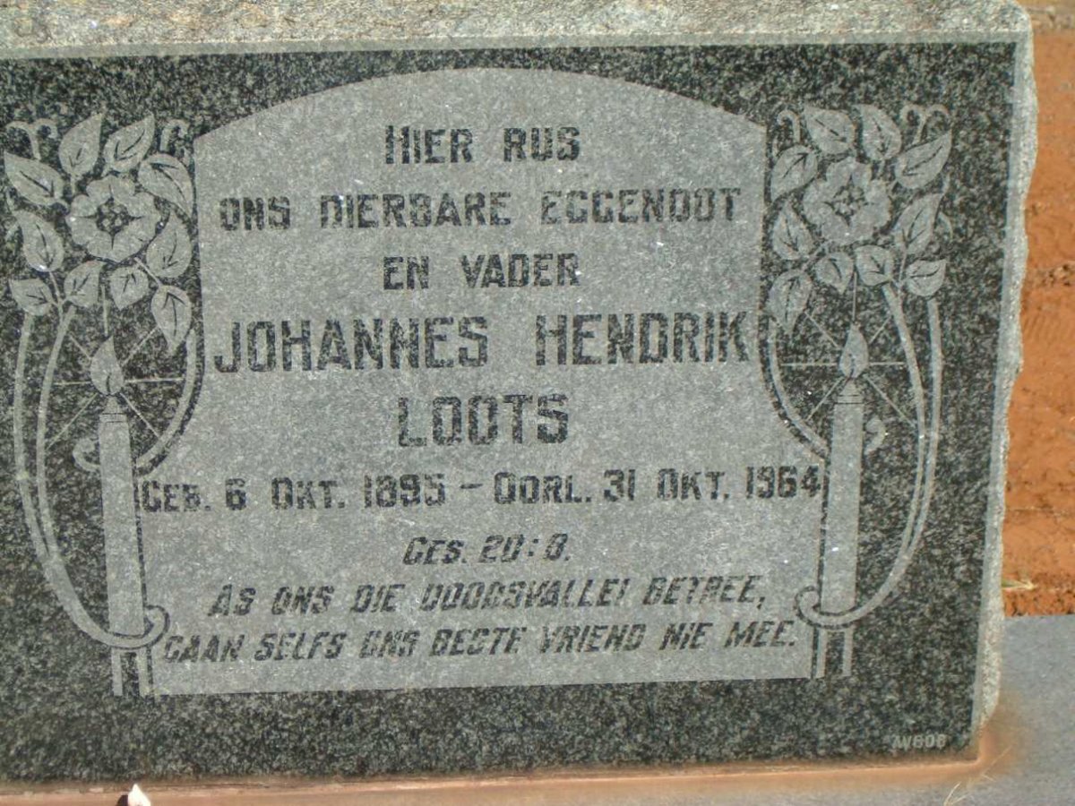 LOOTS Johannes Hendrik 1895-1964