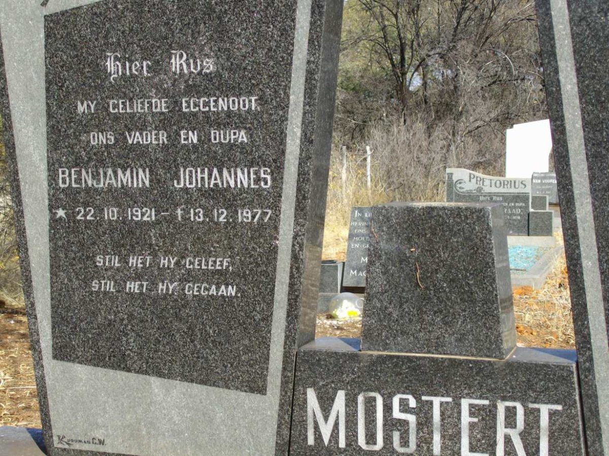 MOSTERT Benjamin Johannes 1921-1977
