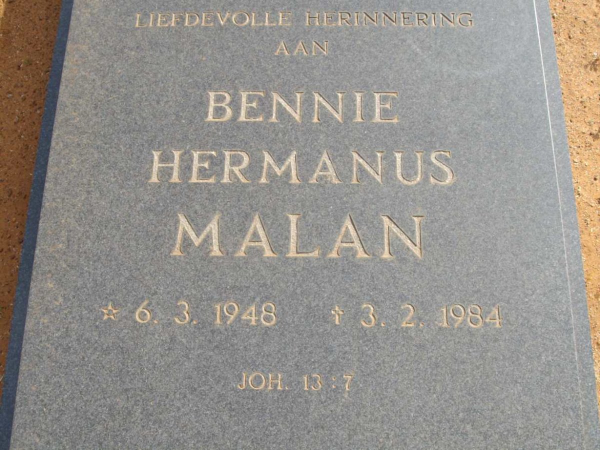 MALAN Bennie Hermanus 1948-1984