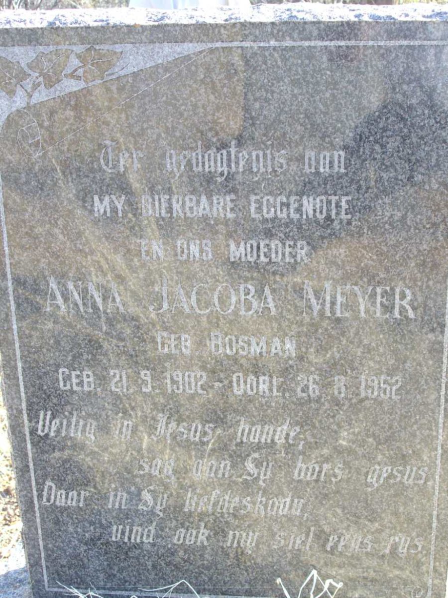 MEYER Anna Jacoba nee BOSMAN 1902-1952