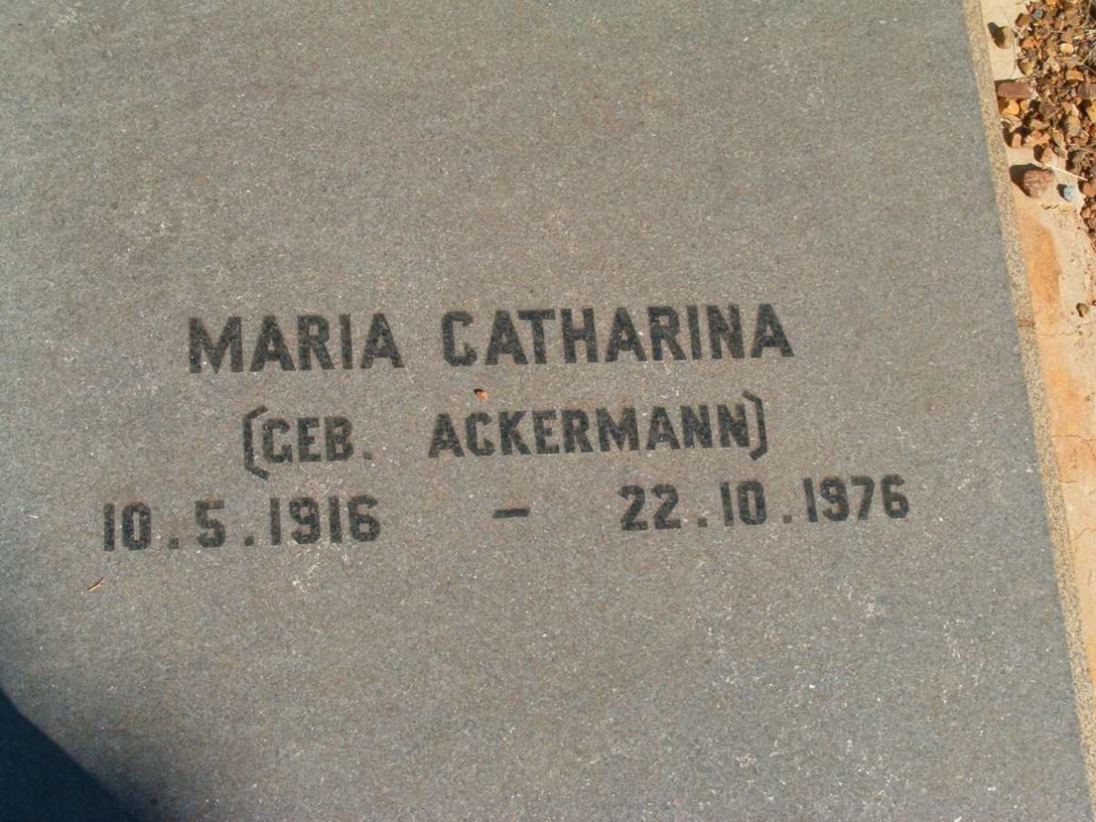 MOLKTE Maria Catharina, von nee ACKERMANN 1916-1976