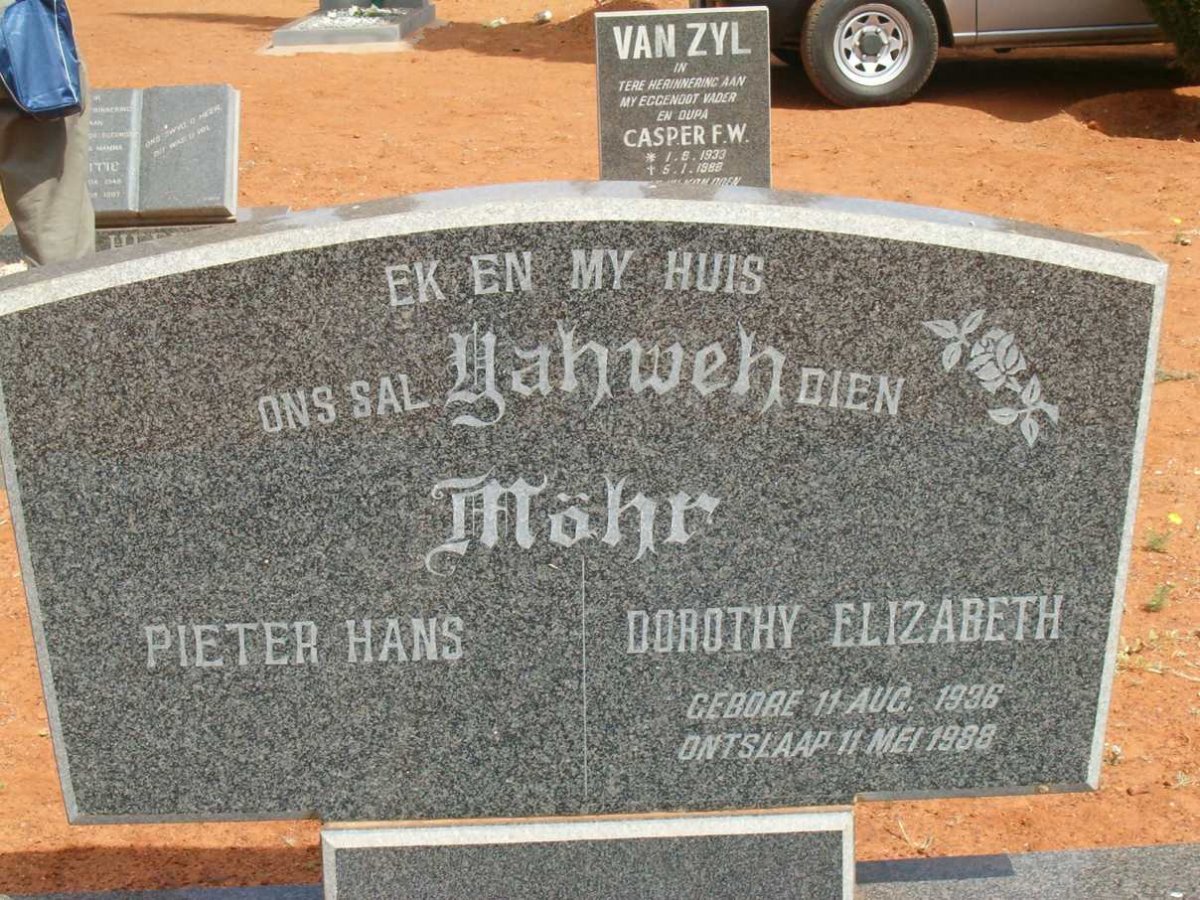 MÖHR Pieter Hans &amp; Dorothea Elizabeth 1936-1988