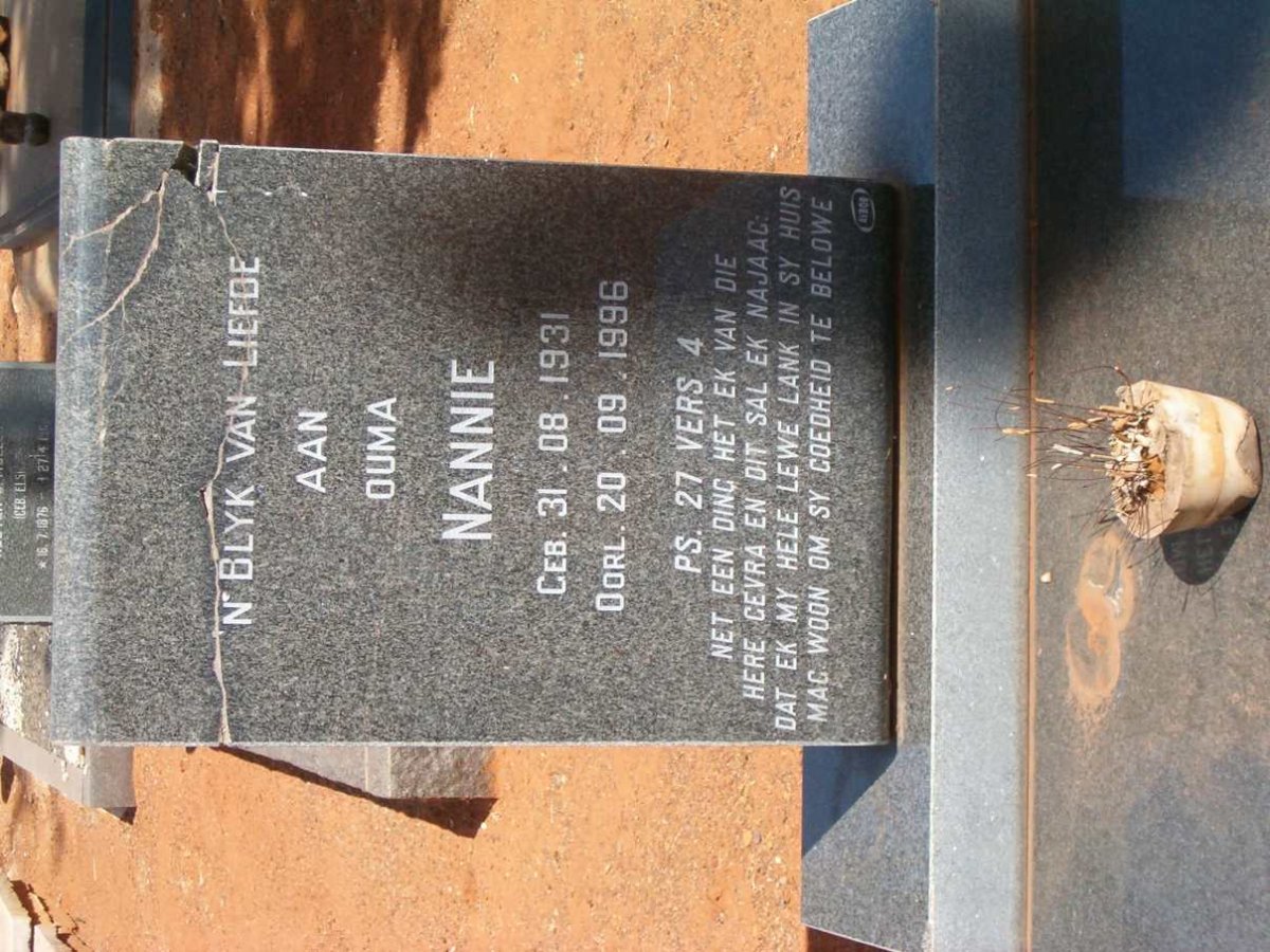 MIENIE Nannie 1931-1996