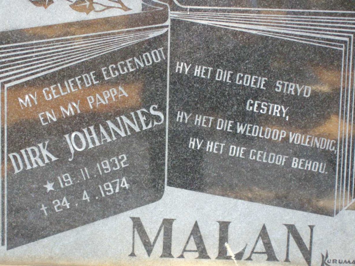 MALAN Dirk Johannes 1932-1974